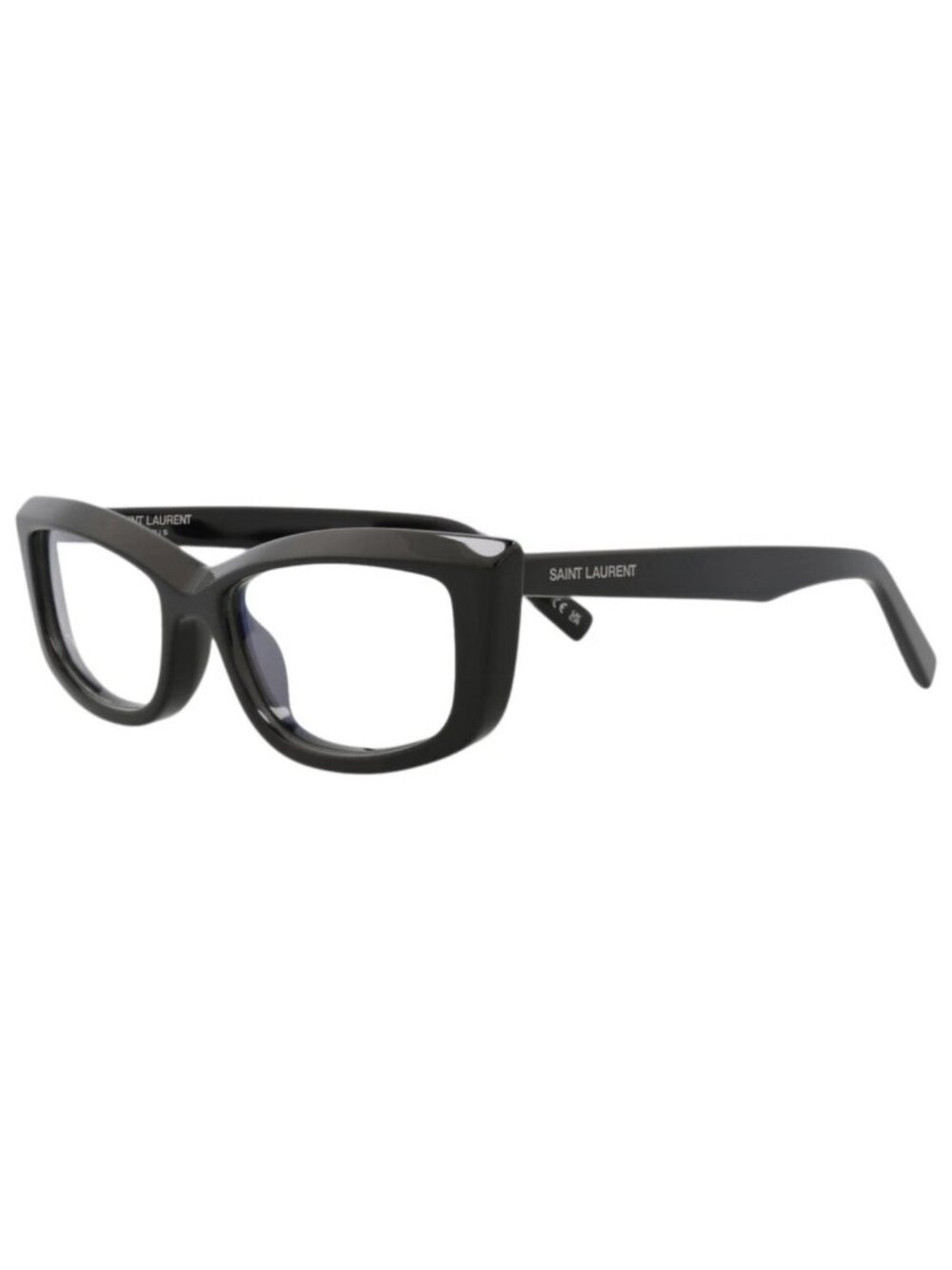 New Saint Laurent Women's Eyeglasses Cat Eye Recycled Acetate Frame Black Black
